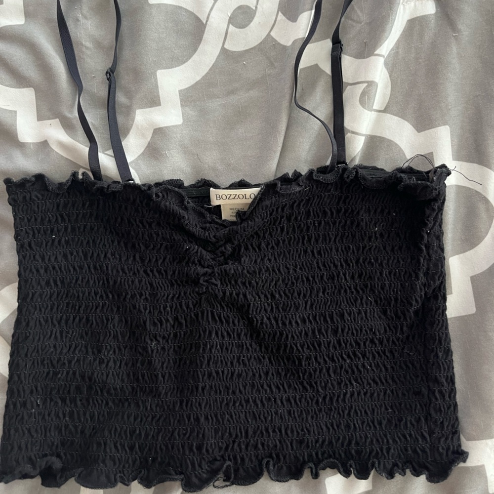bozzolo black cami crop top
